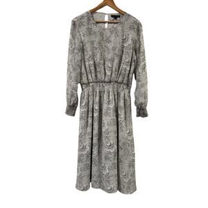 Banana Republic Gray Black Floral Dress Size 14